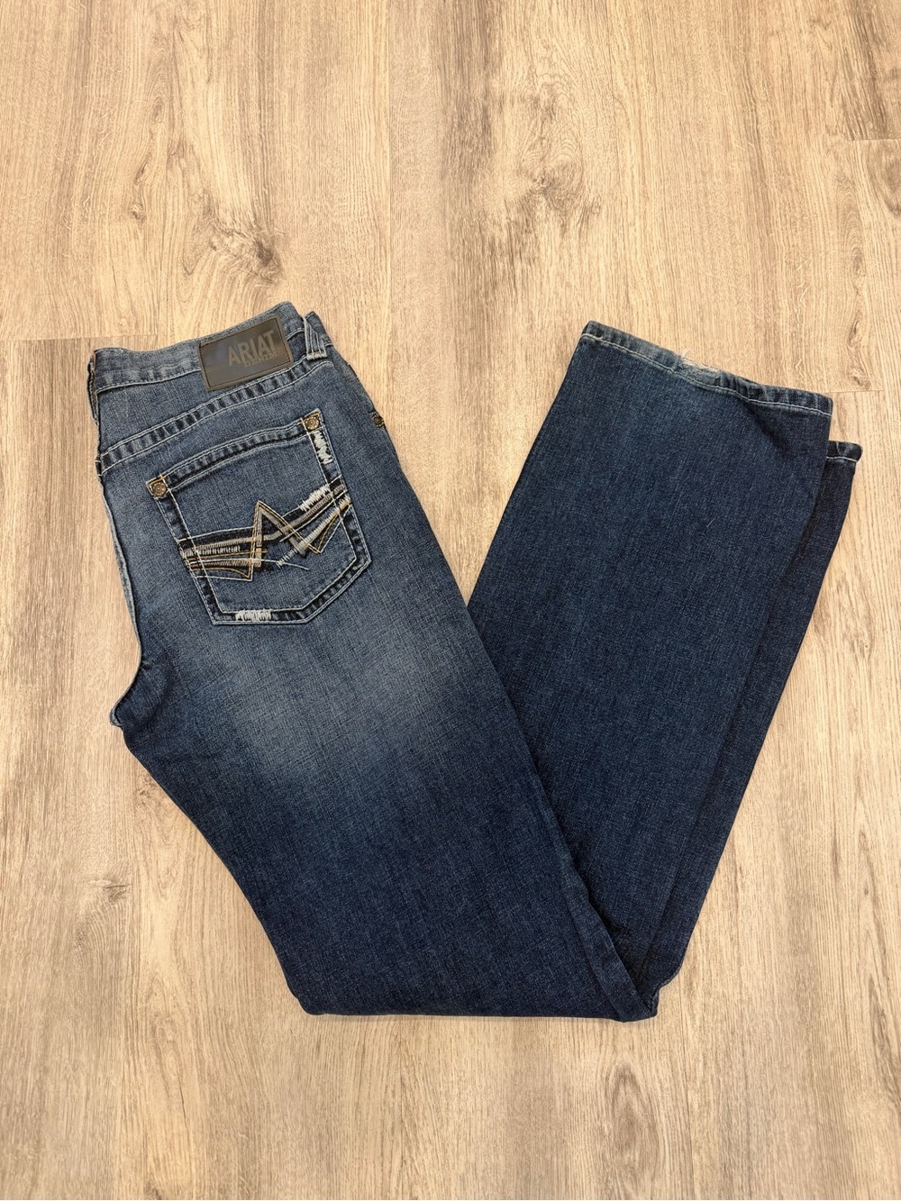 Ariat M6 Slim Boot Cut Jeans 33x38 Blue Western Cowboy Denim